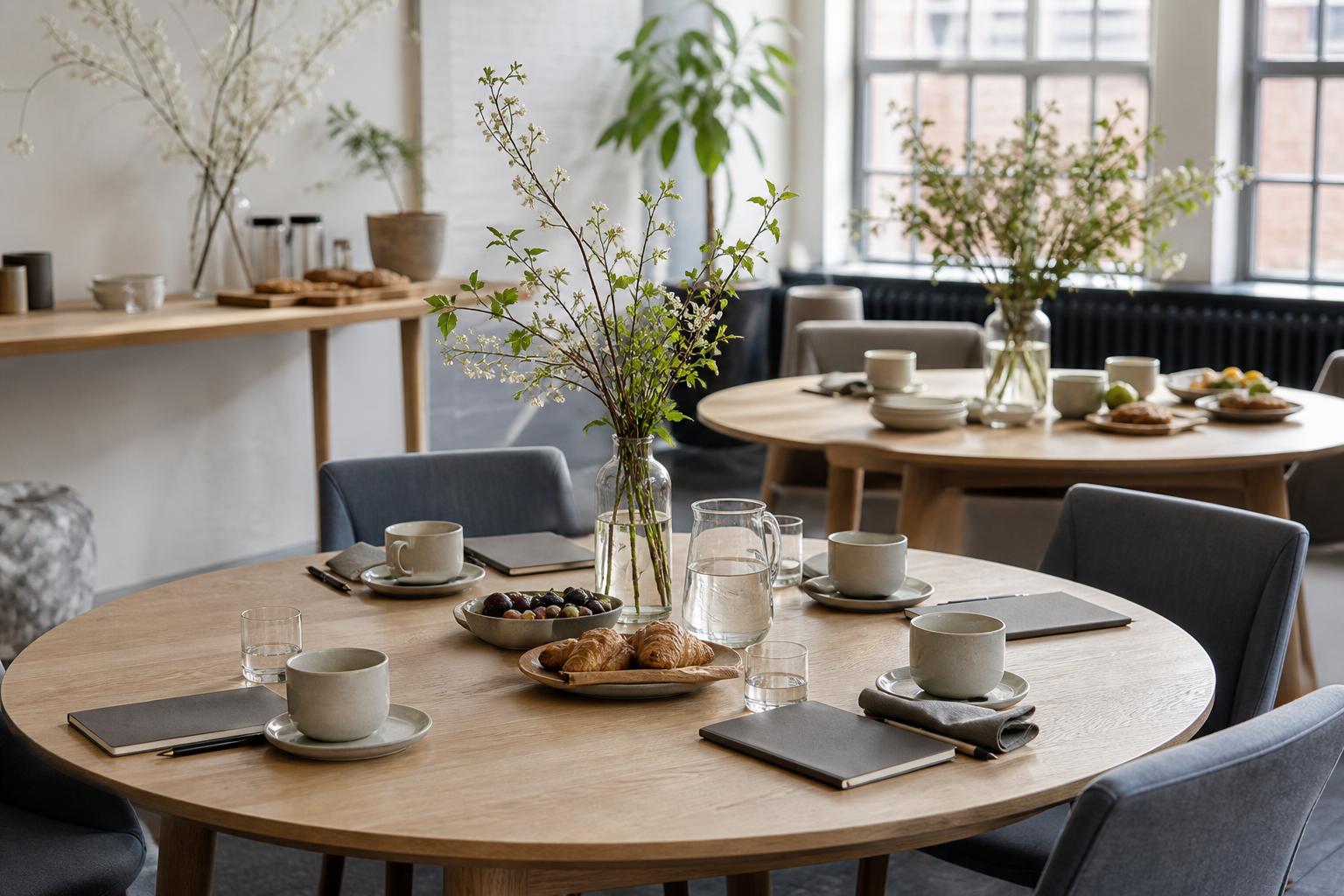 Morgenbord til et mindre virksomhedsmøde
